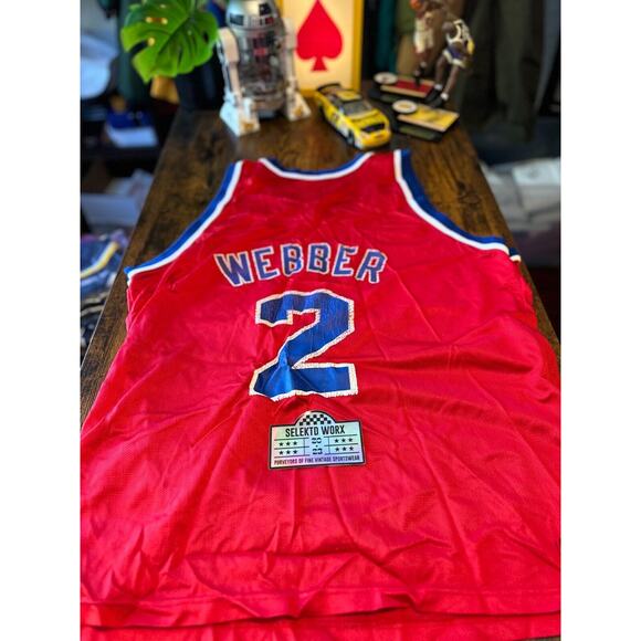 Champion NBA Basketball Jersey Men's 48 Red Washington Wizards Chris Webber #2 - Picture 3 of 6